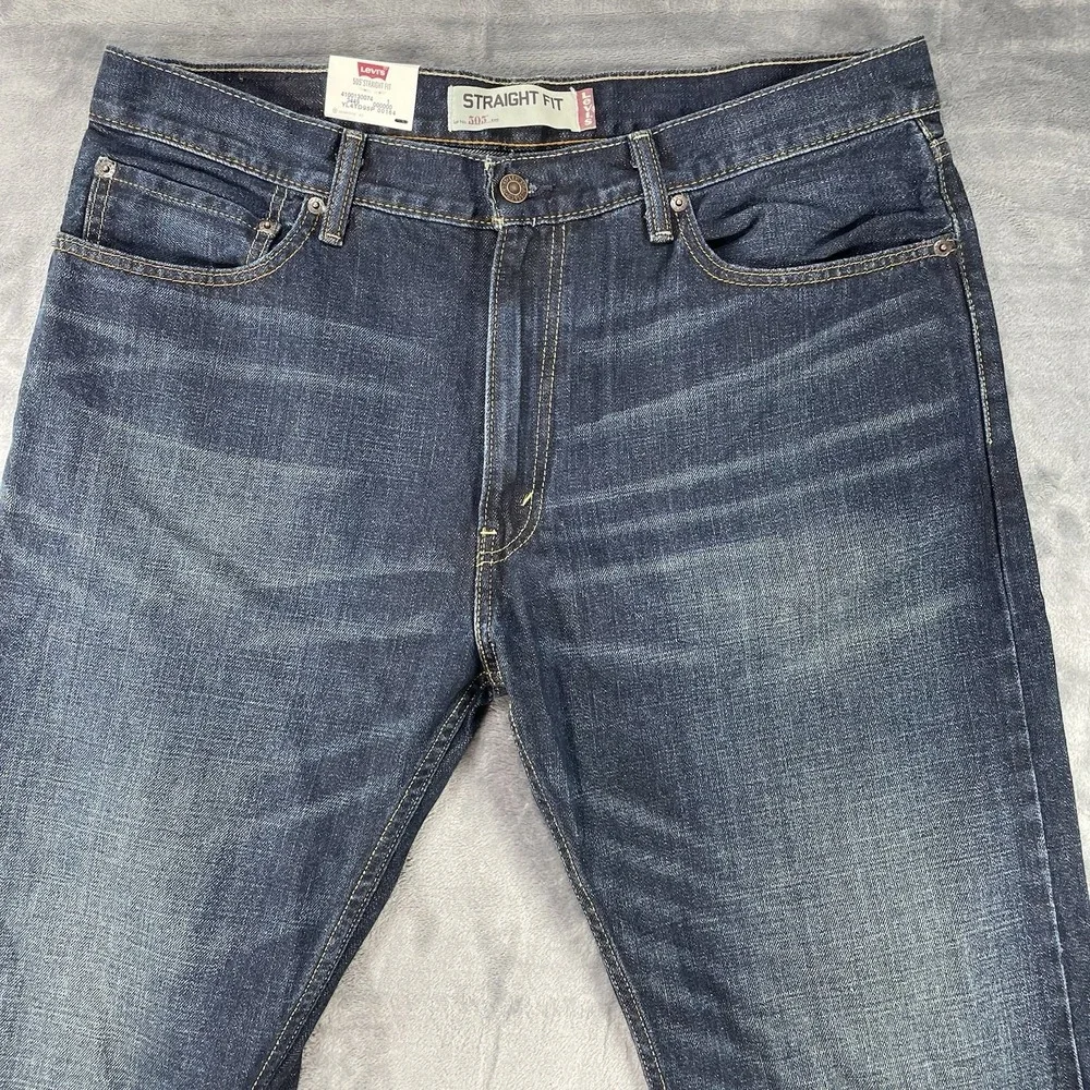Y2K Levi's 505 Mens Blue Jeans Regular Fit Straight Leg Size 36x32 NWT